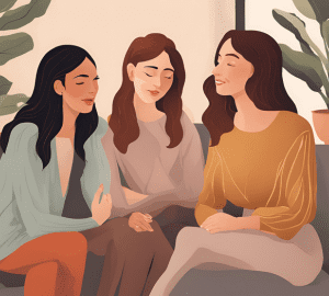 Grupo de personas reunidas en un entorno acogedor tomando decisiones sobre cuidados al final de la vida, reflejando la importancia de la colaboración y el proceso deliberativo